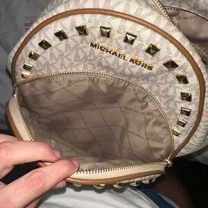 Michael Kors | Bags | Michael Kors Beige Backpack With Gold  display picture 2
